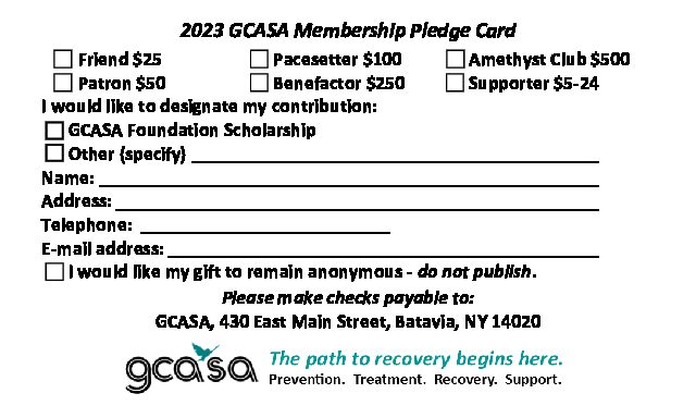 2023 membership pledge card